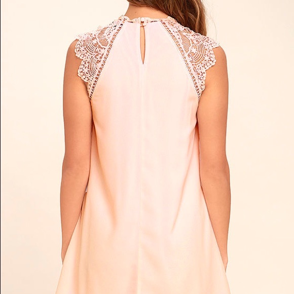 🎀 Lulu’s Hey Doll Blush Pink Lace Shift Dress - Picture 4 of 8